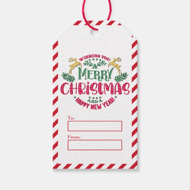 Wir wünschen Ihnen frohe Weihnachten und viel Glüc Geschenkanhänger (Vorderseite)