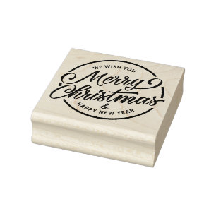 Wir wünschen Ihnen frohe Weihnachten und viel Glüc Gummistempel