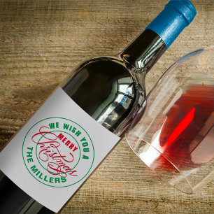 Wir wünschen Ihnen frohe Weihnachten Weinetikett