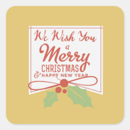 Wir wünschen Ihnen frohe Weihnachtsaufkleber Quadratischer Aufkleber