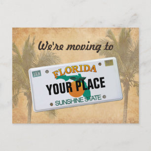 Wir ziehen nach Florida Ankündigungspostkarte
