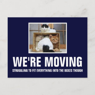 Wir ziehen um ankündigungspostkarte