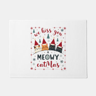 Wir zischen Ihnen ein Meowy Catmas Lustiger Katz W Fußmatte
