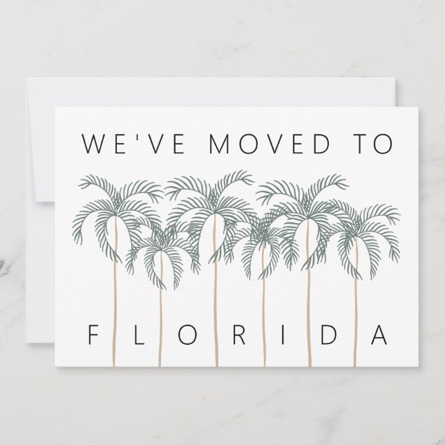 Wir zogen nach Florida Palm Trees Neue Adresse Ankündigung (Vorderseite)