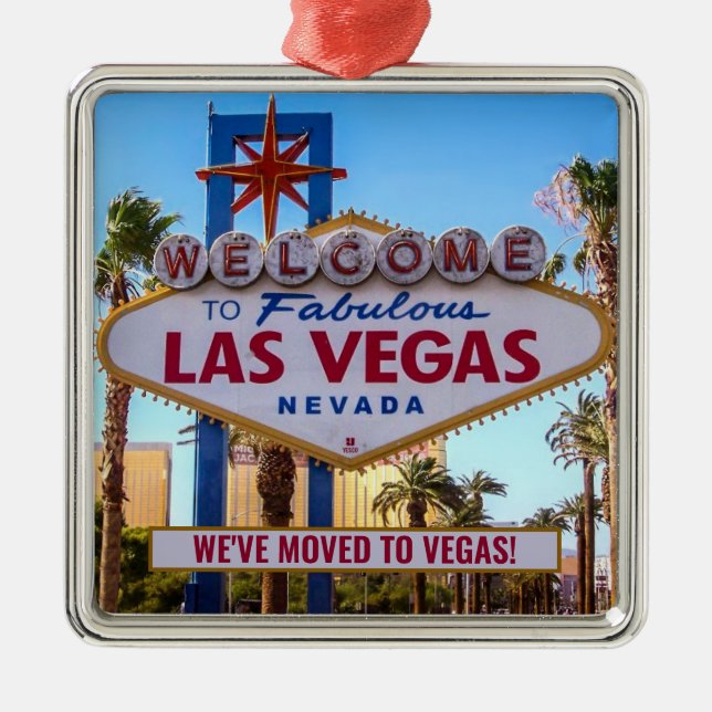 Wir zogen nach Las Vegas New Zuhause Ornament Aus Metall (Vorne)