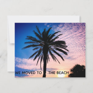 Wir zogen zum Beach Palm Tree Foto Zuhause Ankündigung