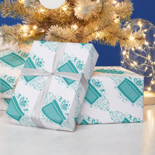 Wirbel aquamariner Feiertage: Umschlagpapier Geschenkpapier