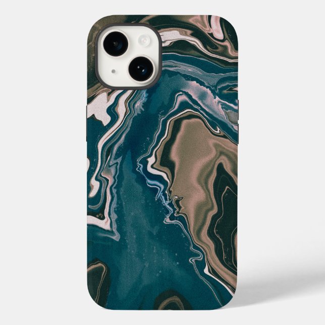 Wirbel aus blau-rosa Marmor Case-Mate iPhone Hülle (Rückseite)