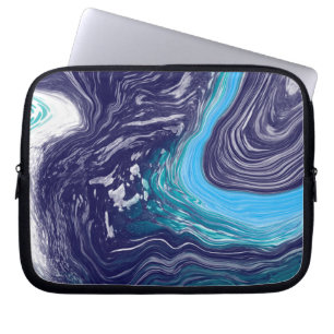 Wirbel aus blau-weißem Marmor Laptopschutzhülle
