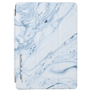 Wirbel aus blaugrauem und weißem Marmor iPad Air Hülle
