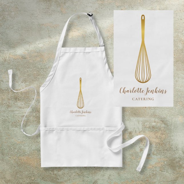 Wirbel aus Goldwhisk Bakery Patisserie Marmor Schürze (Gold Whisk Bakery Patisserie Marble Swirls Adult Apron)