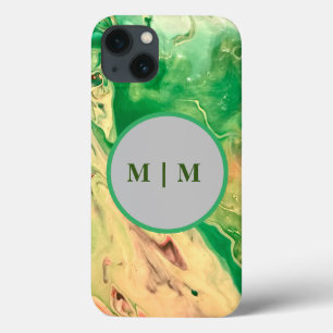 Wirbel aus grünem und goldfarbenem Marmor Case-Mate iPhone Hülle