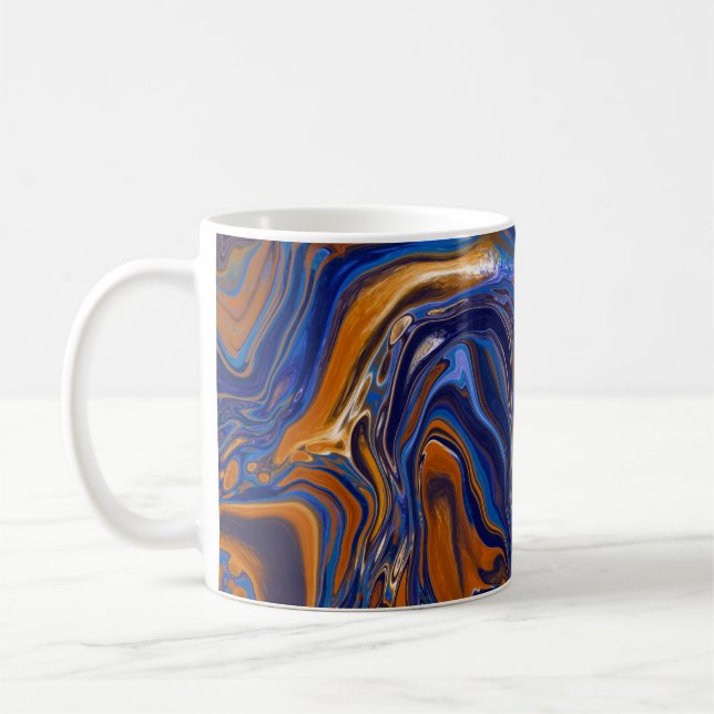Wirbel aus Kupfer und blauem Marmor Kaffeetasse (Links)