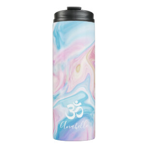 Wirbel aus Marmor und Ohm-Symbol Thermosbecher