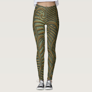 Wirbel aus Metall: nahtlose Textur. Leggings