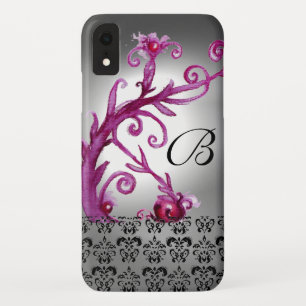 WIRBEL, BERRIES DAMASK MONOGRAM, rosa, schwarz Case-Mate iPhone Hülle