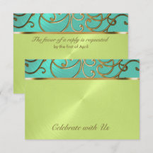 Wirbel der Aqua Lime Green Gold Filigree