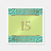 Wirbel der Aqua Lime Green Gold Filigree