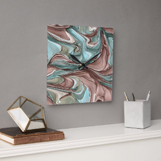 Wirbel der Green Blue Mauve White Gold Wall Uhr