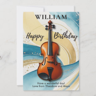 Wirbel der Violine Watercolor - Musik zum Geburtst Karte