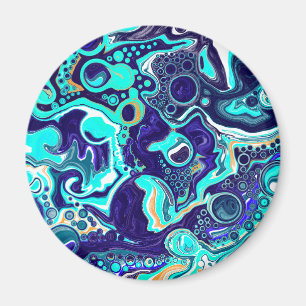 Wirbel des Aquamarinen Ozeans Fluid Art Magnet