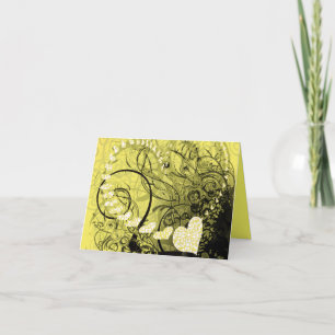 Wirbel des Gelben Herzens Feiertagskarte