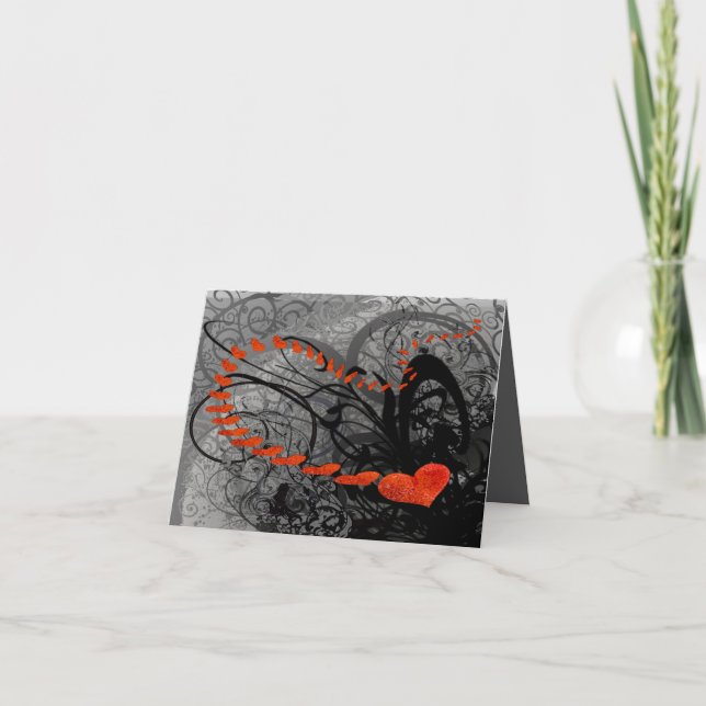 Wirbel des Schwarzen Herzens Feiertagskarte (Vorderseite)
