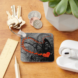 Wirbel des Schwarzen Herzens Schlüsselanhänger