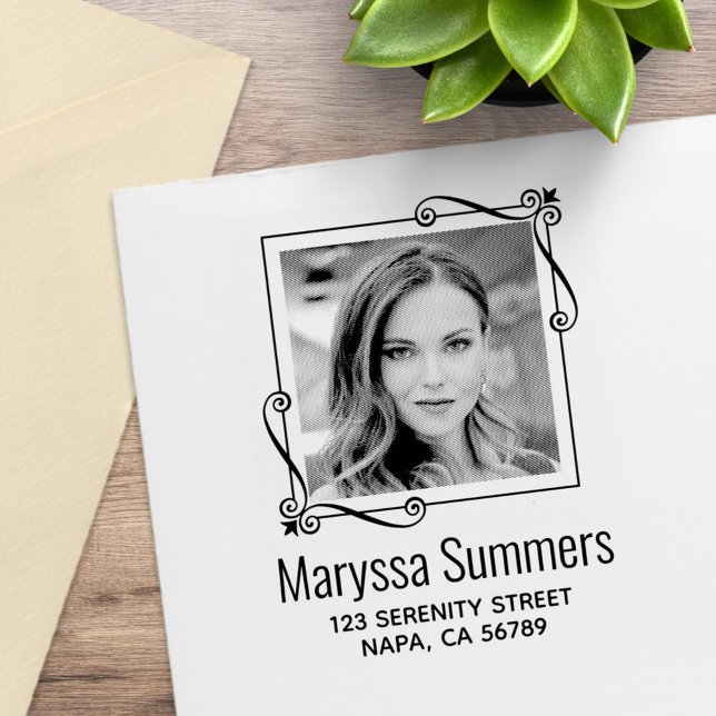 Wirbel Ecke Quadrat Rahmen benutzerdefinierte Foto Gummistempel (Von Creator hochgeladen)