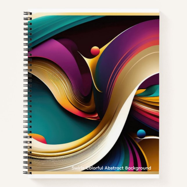 Wirbel Farbiges Abstraktes SpiralNotebook Notizbuch (Vorderseite)