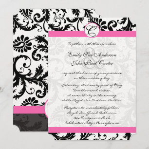 Wirbel Fuchsia Pink Trimm Einladung