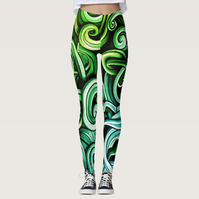 Wirbel für grüne Energie Leggings (Vorderseite)
