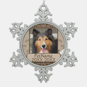 Wirbel für Haustiere, Beileid Schneeflocken Zinn-Ornament