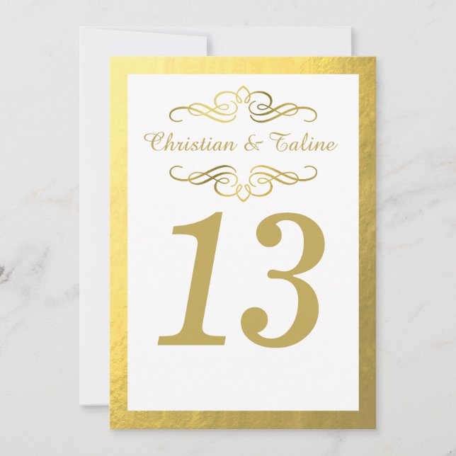 Wirbel Geblüht mit Kontur 12x18 Table Card weiß Einladung (Vorderseite)