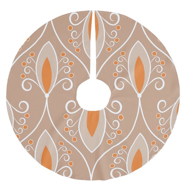 Wirbel, geometrisch, Vintag, nahtlos Polyester Weihnachtsbaumdecke (Vorderseite)