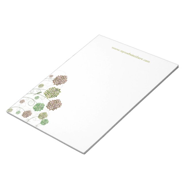 Wirbel Girl Modern Blume Designer Business Pad Notizblock (angewinkelt)