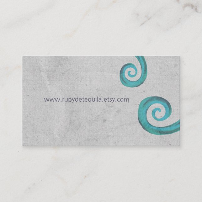 Wirbel & Holzkohle Elegant Vintag Visitenkarte (Vorderseite)