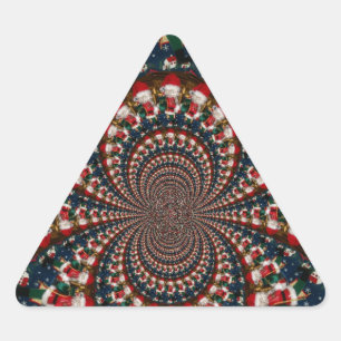 Wirbel im Urlaub Retro Christmas Art Stationery Se Dreieckiger Aufkleber