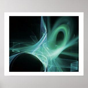 WIRBEL IN BLAU, GRÜNE, AQUAMARIN POSTER
