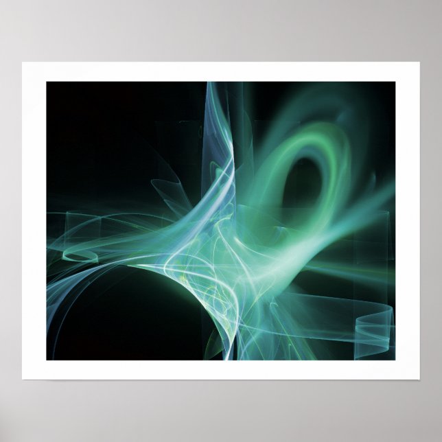 WIRBEL IN BLAU, GRÜNE, AQUAMARIN POSTER (Vorne)