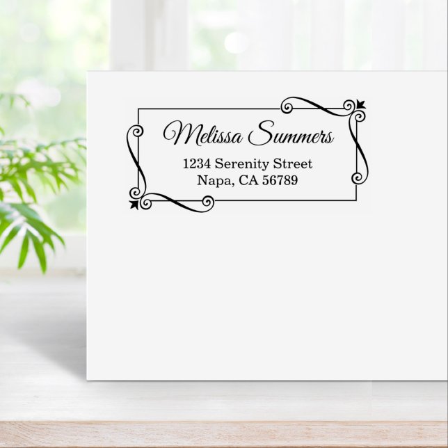 Wirbel in der Ecke Rücksendeadresse Gummistempel (Von Creator hochgeladen)