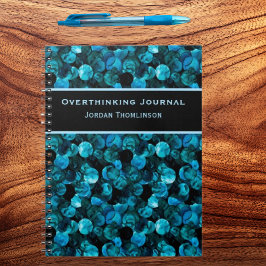 Wirbel in Hellblau-Aqua-Teal und Schwarz Stunning Notizblock