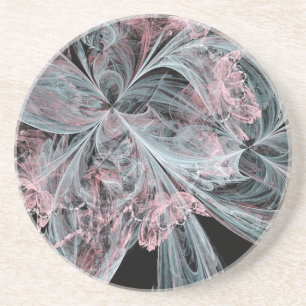 Wirbel in Rosa und Aqua Sandstein Untersetzer