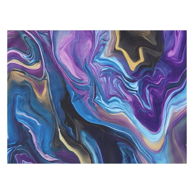 Wirbel Lila Blue Black Wall-Teller Tischdecke (Vorderseite (Horizontal))