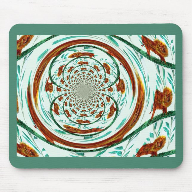 Wirbel Lions Wildlife Pattern Mousepad (Vorne)