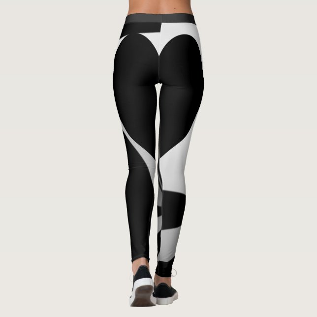 Wirbel mit schwarzem Herz Leggings (Rückseite)