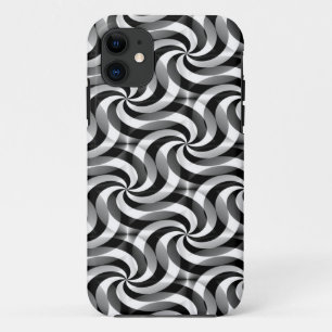 Wirbel Pattern Art - Schwarzweiß iPhone 11 Hülle