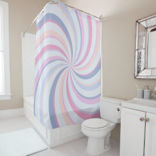 Wirbel Pink Blue Peach Duschvorhang