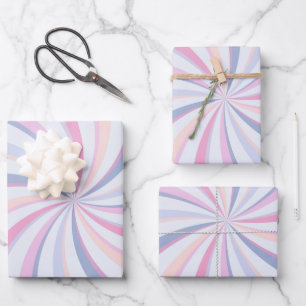 Wirbel Pink Blue Peach Geschenkpapier Set
