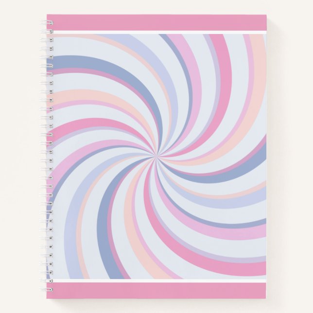 Wirbel Pink Blue Peach Notizbuch (Vorderseite)